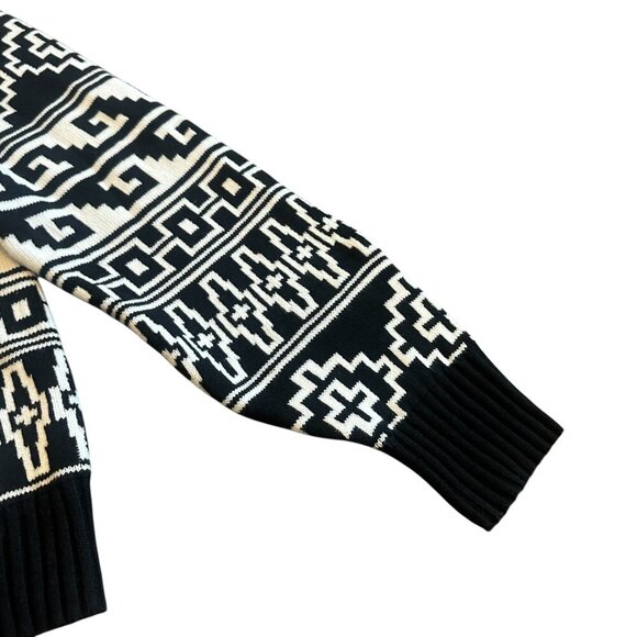 Beach Riot Monterey Jacquard Quarter Zip Sweater Sweatshirt Tribal Print Small - Picture 3 of 9